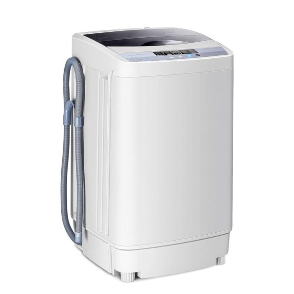 RELAX4LIFE 4.5 kg Fully Automatic Washing Machine, Fully Automatic Washing Machine with Pump & Spinner, Top Loader Mini Washing Machine with LED Display & 10 Program Selection,...