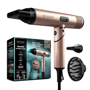 REVAMP Dynamic Radiance X Shine Ion Styling Hair Dryer Foldable Digital Intelligent Motor for Quick Drying 3 Magnetic Attachments for Professional Styling, Travel Curling Hair...