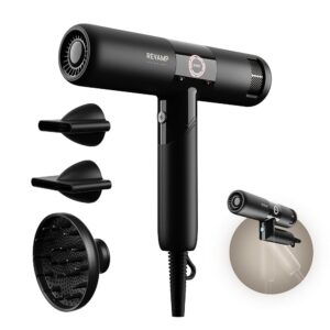 Revamp iGen Progloss Professional Superlite Hair Dryer - 2 Styling Nozzles, 1 Diffuser Attachment, 4 Heat and 3 Speed Settings - Lightweight for on the Go