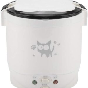 Rice Cooker, 12 V 100 W 1 L Electric Portable Multifunctional Rice Cooker Suitable for Car Steamer (White)