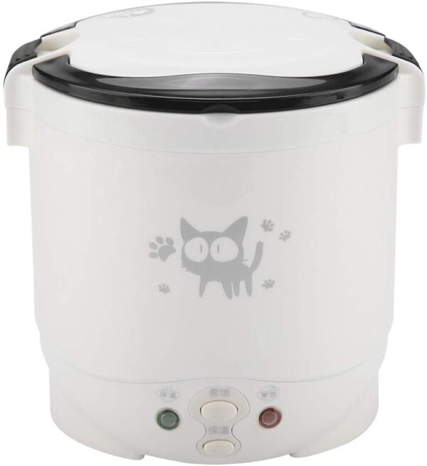 Rice Cooker, 12 V 100 W 1 L Electric Portable Multifunctional Rice Cooker Suitable for Car Steamer (White)