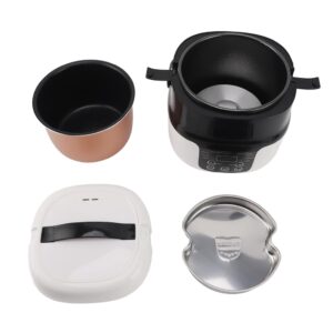 Rice Cooker Small Mini Rice Cooker 2L Car with Non Stick Liner 7 Level Heat Control Mini Rice Cooking Pot Portable Cooker for Travel and Camping 12V 24V