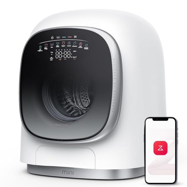 roborock Zeo Mini Washer Dryer / 1 kg Wash & 0.5 kg Drying / Zeo-cycle Low Temperature Drying / LintClear Self-Cleaning System / Intelligent Dosage / 20+ Washing & Drying Programs