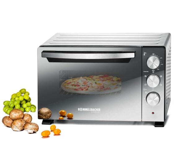 ROMMELSBACHER BGS 1400 Baking & Grill Oven - Energy-Saving & Efficient, 22 Litre Volume, Non-Stick Baking Compartment, 6 Heating Types, Rotisserie Spit, 60 Min. Timer, Double...