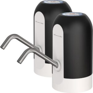 Rosenstein & Söhne Bottle Water Pumps: Set of 2 Battery Water Bottle Pumps, for Gallon Bottles, USB-C (Drinking Water Pump USB, Fresh Water Pumps, Drinking Bottle)