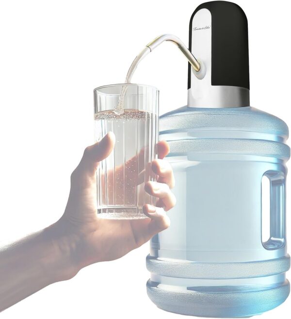 Rosenstein & Söhne Water Bottle Pump: Battery Water Bottle Pump for Gallon Bottles USB-C 1200mAh (Bottle Water Pump, Drinking Water Pump USB, Water Canister)