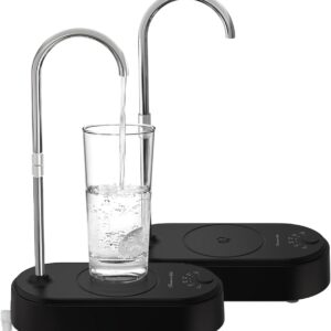 Rosenstein & Söhne Water Canister with Pump: Set of 2 Cordless Drinking Water Pumps with Adjustable Outlet (Battery Water Pumps Camping, Desktop Water Dispenser, Drinking Bottle)