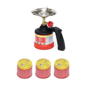 ROTHENBERGER Industrial Scout Camping Stove with/without Super Gas Pierceable Cartridge with Integrated Gas Lock System, Cartridge Cooker, Gas Cooker, Camping, 14 cm Cooking Pad