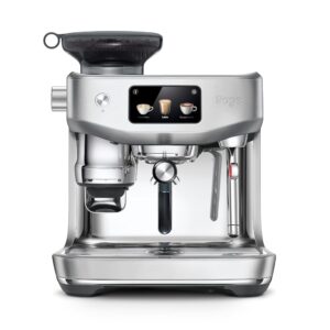 Sage - The Oracle Jet - Portafilter Machine, Espresso Machine with Integrated Grinder - Manual & Automatic Milk Frother - 1600W - 14 Presets, Includes Knock Box - Stainless Steel
