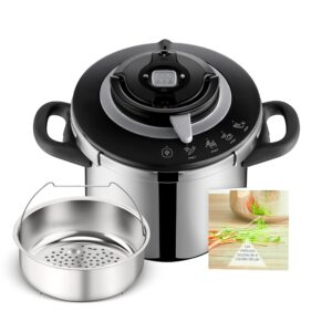 SEB Clipso+ CHEF 8L P4551400 Pressure Cooker, 5-8 People, Induction, 4 Cooking Programmes, Quick Cooking, Opening and Closing of the Lid with One Hand, Black
