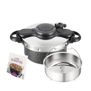 Seb Clipsominut'Ultra Resist P4705105 Pressure Cooker Stone Effect 5 L + Recipe Book - Induction Pressure Cooker - Stone Effect - Easy to Use