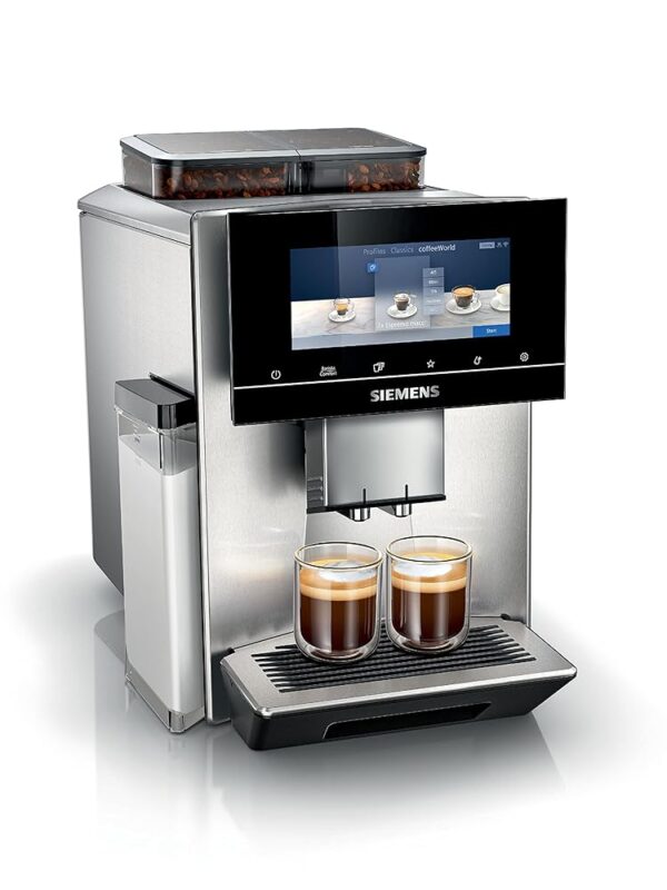 SIEMENS EQ900 Fully Automatic Coffee Machine Espresso Machine, TQ907R03, Two Bean Holders, BaristaMode, eGrinder, beanIdent System, 6.8 Inch iSelect Display, Home Connect App,...