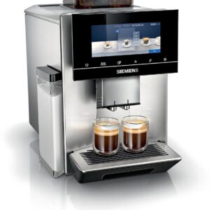 SIEMENS EQ900, Fully Automatic Coffee Machine with Grinder, BaristaMode, eGrinder, beanIdent System, 6.8 Inch iSelect Display, Home Connect App, Stainless Steel, TQ905R03