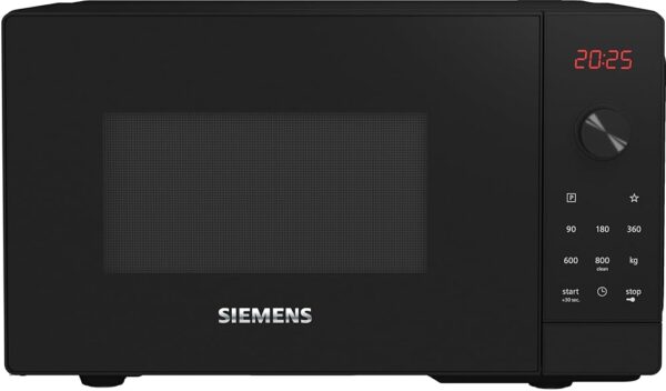 Siemens FF023LMB2 iQ300 Microwave, 44 x 26 cm, 800 Watt, Turntable 27 cm, Door Hinge Left, cookControl7 Automatic Programmes, Favourite Button, Black, 20 L