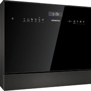 Siemens SK25IB00TE, iQ500, Freestanding Compact Dishwasher 55 cm, 6 Place Settings, Quick Rinse with varioSpeed, HygienePlus, Flexible Basket System, Automatic Programme,...