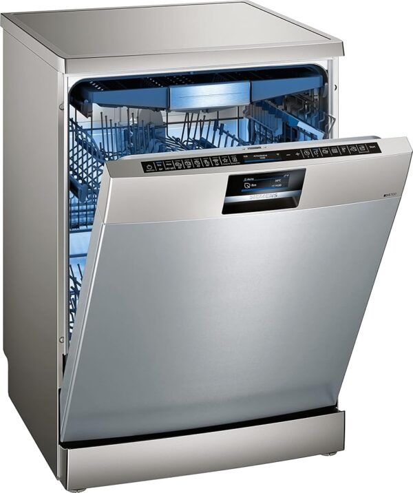 Siemens SN27YI03CE iQ700 Smart Dishwasher Freestanding, 60 cm Wide, Cutlery Drawer, GlassZone Gentle Cleaning of Your Glasses, VarioSpeed Plus on Demand of the Rinse Turbo