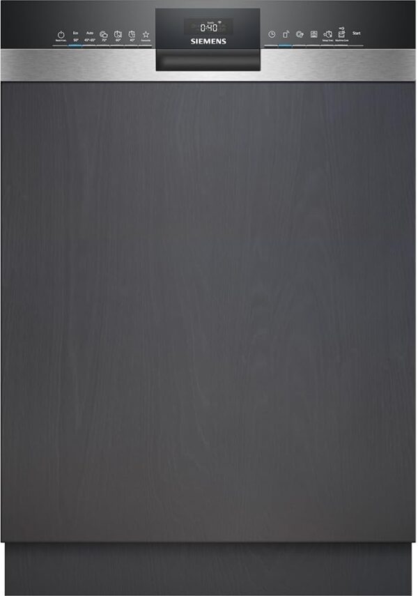 Siemens SN55YS00AE, iQ500 Smart Dishwasher, Partially Integrated, 60 cm Wide, Made in Germany, Stainless Steel, Zeolite Dry, Extra Quiet, Automatic Door Opening, aquaStop,...