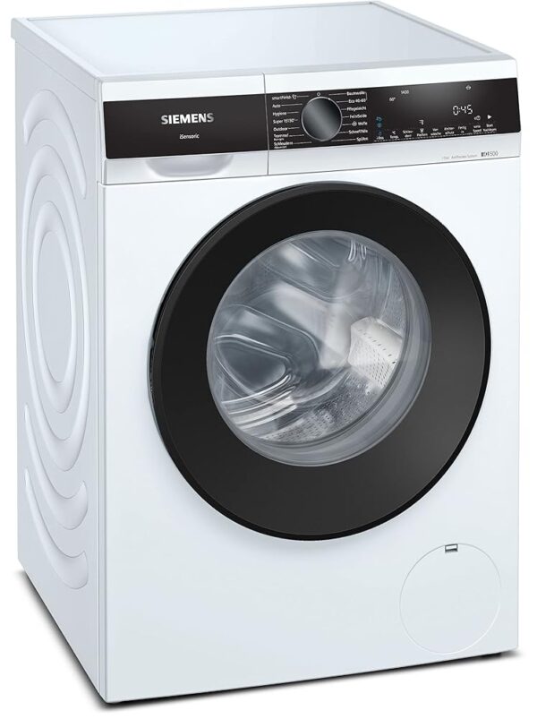 Siemens WG44G2F20 iQ500 Washing Machine, Front Loader with 8 kg Capacity, 1400 rpm, SpeedPack L, i-Dos Automatic Dosing, Anti-Stain System, White, 60 cm