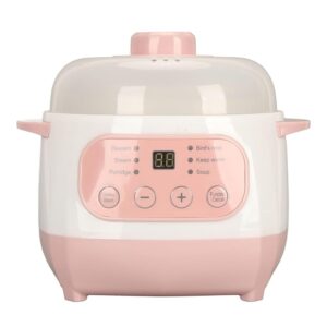 Slow Cooker, 1 Litre Electronic Slow Cooker Multi Cooker with 24H Timer, Removable Cooking Container with Ceramic Inner Pot and Lid, for Soups, Stews, Rice and Desserts (ABS +...
