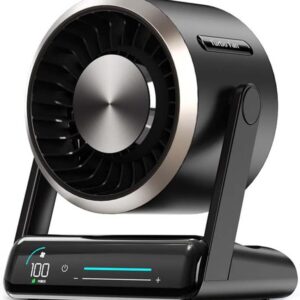 Smart Digital Display Touch Desktop Fan, Fan - Digital Display 100 Speed, Portable Table Fan, 120° Rotation Strong Wind, Quiet Smart Table Fan for Bedroom (Black)