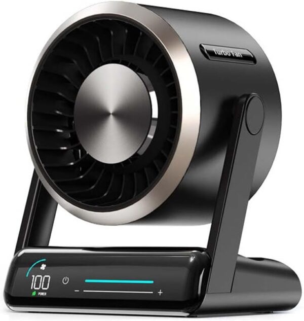 Smart Digital Display Touch Desktop Fan, Fan - Digital Display 100 Speed, Portable Table Fan, 120° Rotation Strong Wind, Quiet Smart Table Fan for Bedroom (Black)