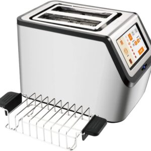 Smart Toaster with Touch Screen, KETIAN 2 Slice Toaster, Automatic Shut-Off, Auto Lift & Bread Centring, Stainless Steel, 1400 W