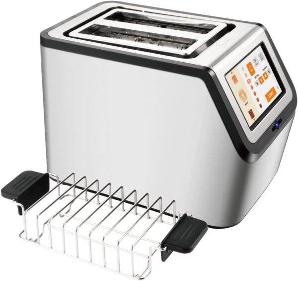 Smart Toaster with Touch Screen, KETIAN 2 Slice Toaster, Automatic Shut-Off, Auto Lift & Bread Centring, Stainless Steel, 1400 W
