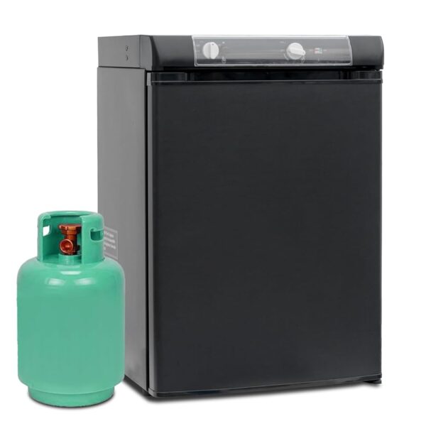 SMETA Camping Fridge 12 V 230 V Gas, Motorhome Fridge 60 L, Gas Fridge, 3-Way Fridge 60 L, Portable Fridge for Motorhome, Caravan, Truck, Van, Garage, Cottage, Quiet 0 dB