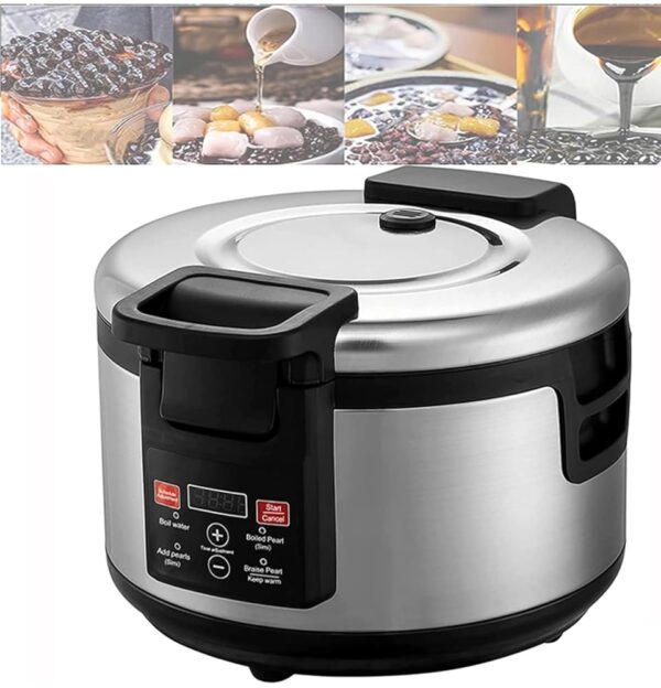SmPinnaA 16L Pearl Pot Pearl Cooker Automatic Pearl Cassava Pot Non-Stick Touchscreen Bubble Milk Tea Sago Cooker, Suitable for Catering/Restaurant/Buffet, A