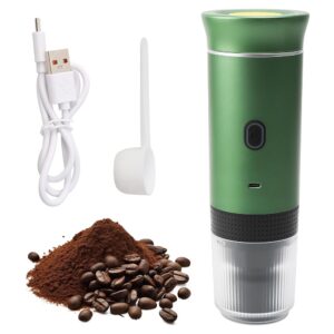 Sonhomay Portable Espresso Machine, Travel Coffee Machine, Mini Coffee Machine, 15 Bar Pressure, Espresso Maker, Compatible with Capsules and Ground Coffee for Car, RV, Hiking,...