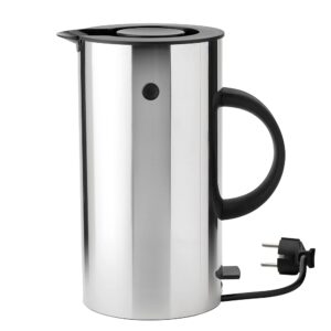 Stelton EM77 Electric Cooker, Kettle, Teapot, Quick Boiling, Low Energy Consumption, Removable Limescale Filter, Safety Switch, 1.5 Litres, Steel, EU Plug