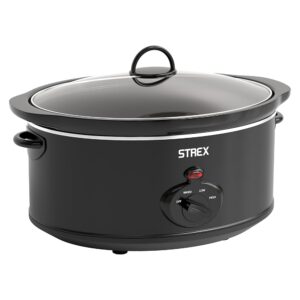 Strex Slow Cooker 3.5 L - Removable Ceramic Inner Container - Keep Warm Function - Slow Cooker - Black