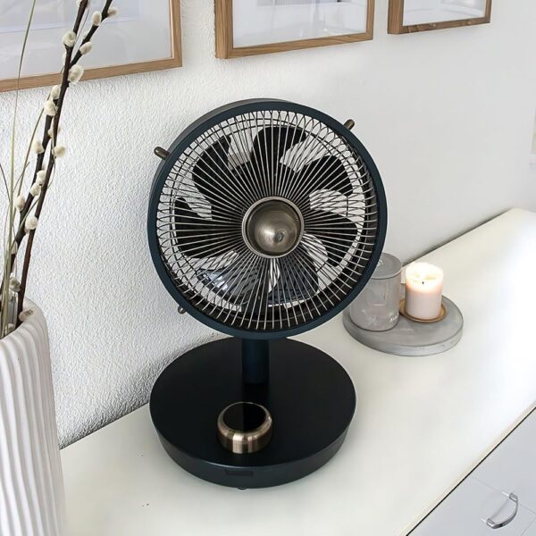 Stylies Cepheus Table Fan - Test Winner 2023 - Quiet & Powerful - 12 Levels, Oscillation, Timer - Compact Fan for Office & Home - 24W, 25.5 cm, Anthracite