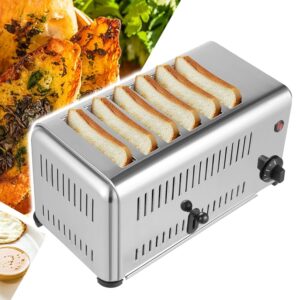 SXYKXYDL 4 Slice Toaster, Toaster 4 Slices Wide Slot/6 Slot Toaster Commercial with Time Function, Home Kitchen Toaster with Removable Crumb Tray, 6 Slices