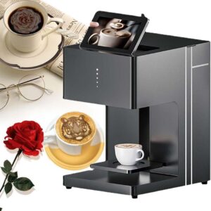 Table Coffee Printer, Food Printer with WiFi Smart Touch Screen, 3D Digital Inkjet WiFi Photo Printing Machine, Personalised Designs of Coffee, Bread, Macarons
