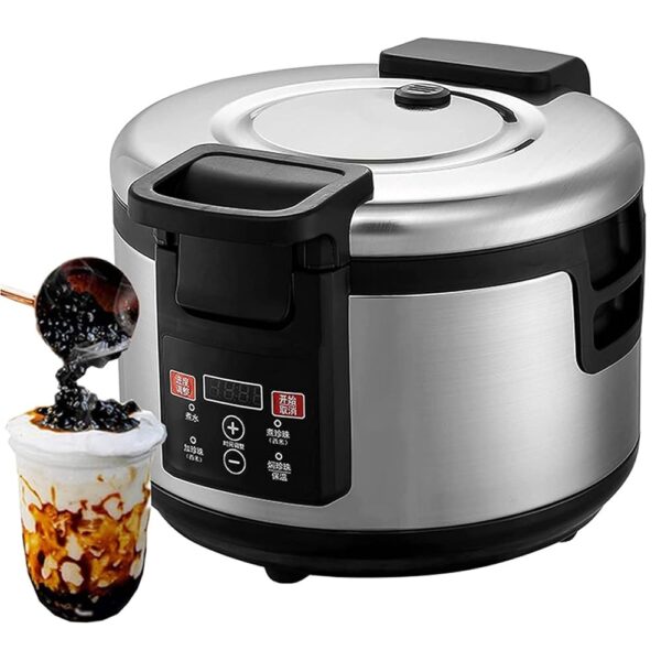 Tapioca Boba Pearl Cooker, Commercial 12L/16L/19L Fully Automatic Pearl Pot Non-Stick Sago Cooker for Boba Tea & Bubble Tea & Milk Tea Touchscreen
