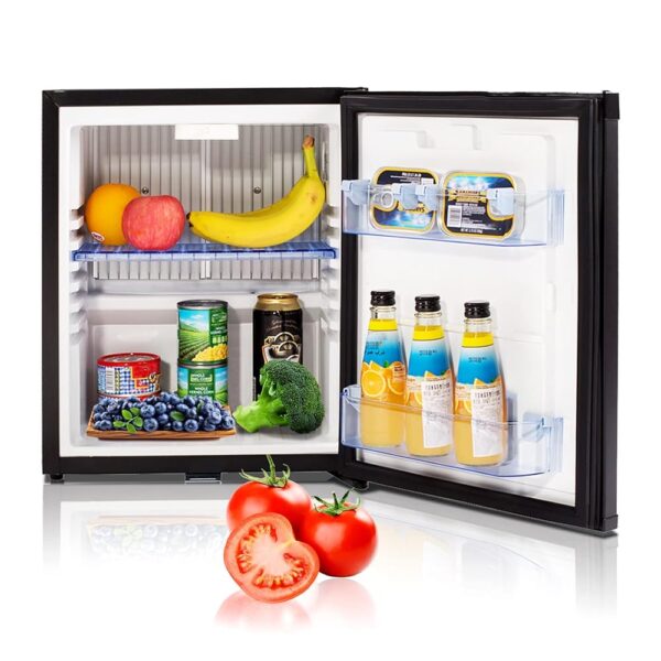 Techomey Camping Fridge 12 V 230 V, 30 L, 12 V Fridge with Lock, Quiet Fridge, Portable, Caravan Fridge for Travel, Camping, Hotel and Office, Black