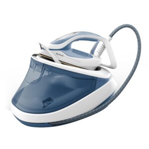 Tefal GV9710 Pro Express Ultimate Steam Iron Station, 7.6 Bar Steam Pressure, Constant Steam Output 155 g/min, Steam Boost: 580 g/min, No Settings, Vertical Steam, White/Blue