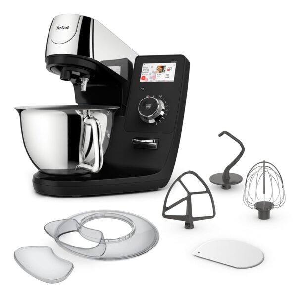 Tefal I-Coach Touch Food Processor, 1200 W, 21 Auto Programmes, Includes Baking Accessories and App, Intuitive Coaching, Personalized Experience, Touch Screen, Black/Silver,...