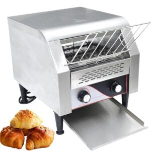 Toaster High Performance Industrial Conveyor Belt Toaster, Electric Oven Made of Stainless Steel with Double Heating Tube, 7 Speed Settings, for Bagels, Croissants, Restaurants,...