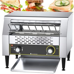 Toaster Hochleistungs-Industrie-FöRderbandtoaster, Elektroofen Aus Edelstahl Mit Doppelter HeizröHre, 7 Geschwindigkeitseinstellungen, FüR Bagel, Croissants,Large