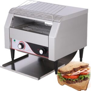 Toaster Hochleistungs-Industrie-FöRderbandtoaster, Elektroofen Aus Edelstahl Mit Doppelter HeizröHre, 7 Geschwindigkeitseinstellungen, FüR Bagel, Croissants, Restaurants,Large