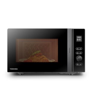 Toshiba MV-AM20T(BK) Microwave / Solo Microwave 20 l, 800 W 5 Power Levels, 12 Automatic Programs, Enamel Interior, Easy to Clean, Defrost Function, Glass Turntable (24.5 cm),...