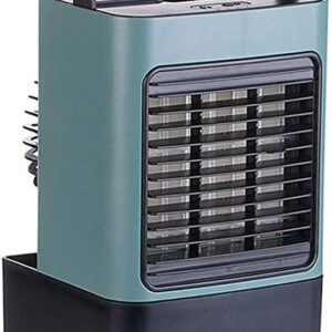 Tragbarer Luftkühler Conditioner, Tragbarer Luftkühler, Ventilator, Luftbefeuchter, 3-in-1, Multifunktions-600 ml, wiederaufladbar, mehrfarbig(Green)