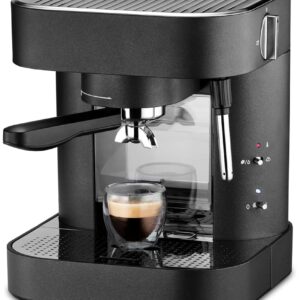 Trisa Espresso Machine with 19 Bar Pressure & Thermal Block System, Coffee Machine for ESE & Soft Pads as well as Coffee Powder, Portafilter Machine with Milk Foam Nozzle and...