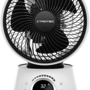 TROTEC 360° Turbo Fan TVE 100 | 26 Watt Power, 32 Speed Settings | Fragrance Oil Container and Diffuser | Timer Function (1-12 Hours), IR Remote Control