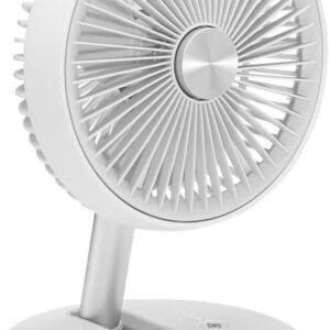 TROTEC Table Fan TVE 2W - Quiet Mini Fan 25W 2 Levels 360° Rotation Ideal for Office, Bedroom, Camping, Travel & Home - Compact White