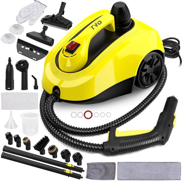 TVD Steam Cleaner, Upholstery Cleaner, Steam Cleaner with 5 m Extra Long Power Cord for Floor Steamer, Oven, Carpet, Sofa, Upholstery, Bed Bugs (Deep Yellow)