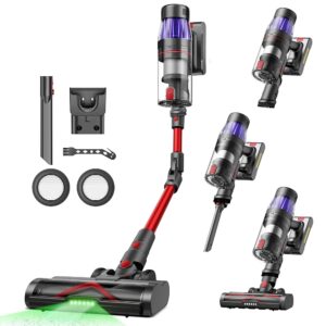 Ultenic U16 Flex Battery Vacuum Cleaner Wireless 550 W/45000 Pa, 60 Min Runtime Battery Vacuum Cleaner with Touchscreen and Folding Tube, Wall-Mounted Charging Station, Green...