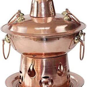 UNbit Copper Hot Pot Retro Home/Restaurant Alcohol Oven Small Hot Pot Copper Slow Cooker Portable Outdoor Dry Kettle